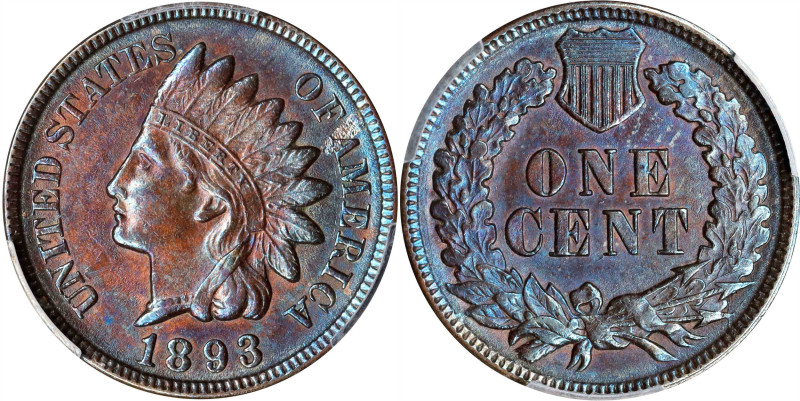 1893 Indian Cent. Snow-2, FS-301. Repunched Date. MS-62 BN (PCGS).

PCGS# 3757...