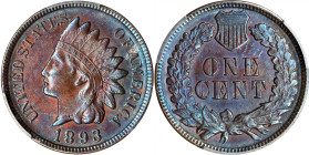 1893 Indian Cent. Snow-2, FS-301. Repunched Date. MS-62 BN (PCGS).

PCGS# 37576. NGC ID: 228M.

Ex Joseph J. Haney Collection.

Estimate: $ 150