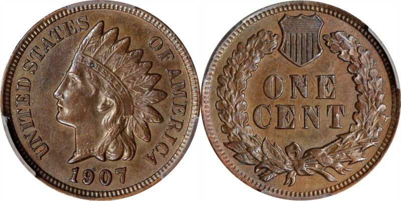 1907 Indian Cent. Snow-1, FS-301. Repunched Date. AU Details--Cleaned (PCGS).
...