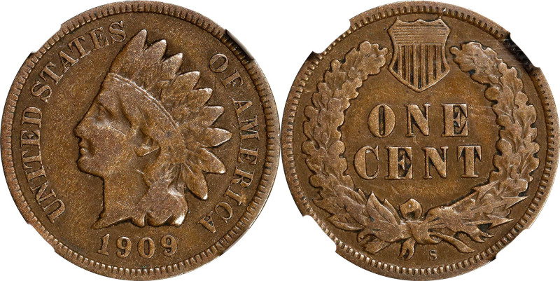 1909-S Indian Cent. Fine-15 BN (NGC).

PCGS# 2238. NGC ID: 2298.

Estimate: ...