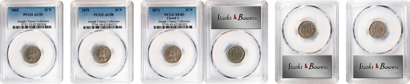 Lot of (3) Nickel Three-Cent Pieces. (PCGS).

Included are: 1865 AU-53; 1870 A...