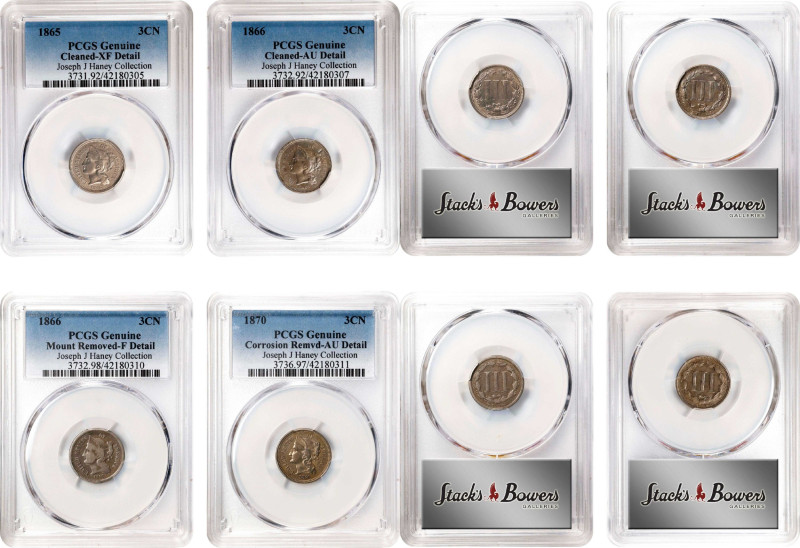 Lot of (4) Early Date Nickel Three-Cent Pieces. (PCGS).

Included are: 1865 EF...