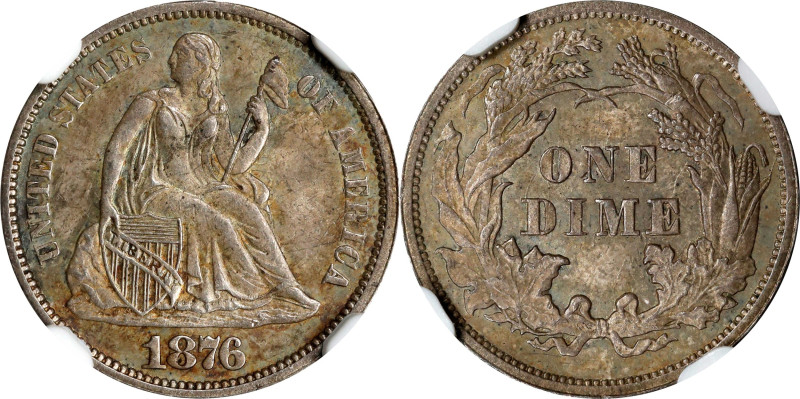 1876 Liberty Seated Dime. MS-63 (NGC).

PCGS# 4679. NGC ID: 23AH.

Estimate:...