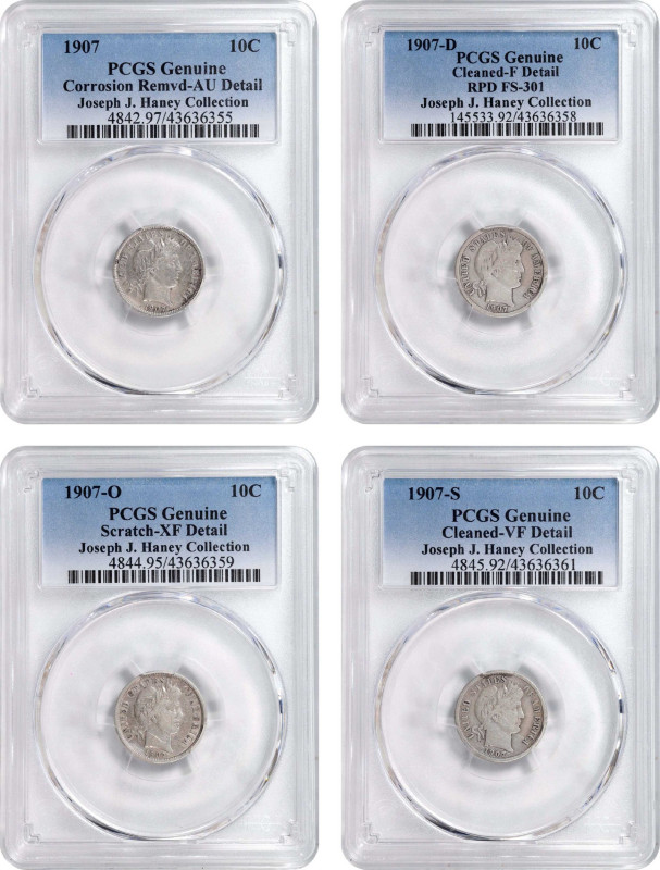 1907 Barber Dime. PDOS Set. (PCGS).

All examples are individually graded and ...