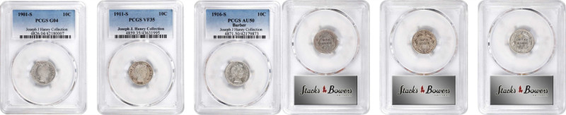 Lot of (3) 20th Century San Francisco Mint Barber Dimes. (PCGS).

Included are...