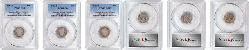 Lot of (3) Better Date San Francisco Mint Barber Dimes. (PCGS).

Included are:...