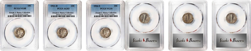 Lot of (3) Key Date 1920s Mercury Dimes. (PCGS).

Included are: 1921 VG-8; 192...