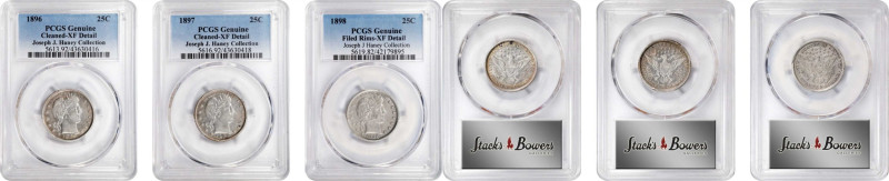 Lot of (3) 1890s Philadelphia Mint Barber Quarters. EF Details (PCGS).

Includ...