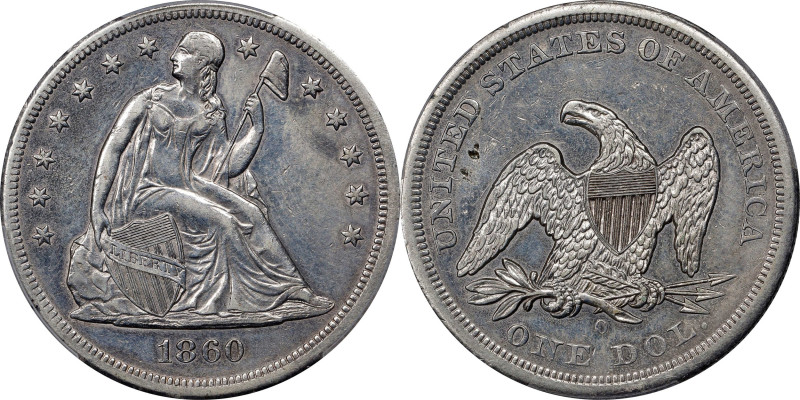 1860-O Liberty Seated Silver Dollar. AU Details--Streak Removed (PCGS).

PCGS#...