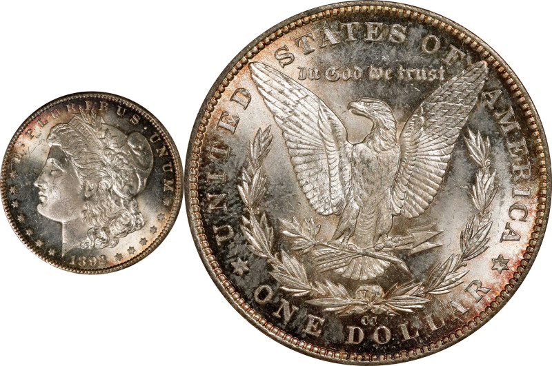 1892-CC Morgan Silver Dollar. VAM-12A. MS-63 (ANACS). VAM-12 Discovery Piece.
...