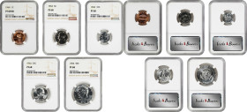 1964 Proof Set. Proof-68 (NGC).

All examples are individually encapsulated. Included are: Lincoln cent, Proof-68 RD; Jefferson nickel; Roosevelt di...