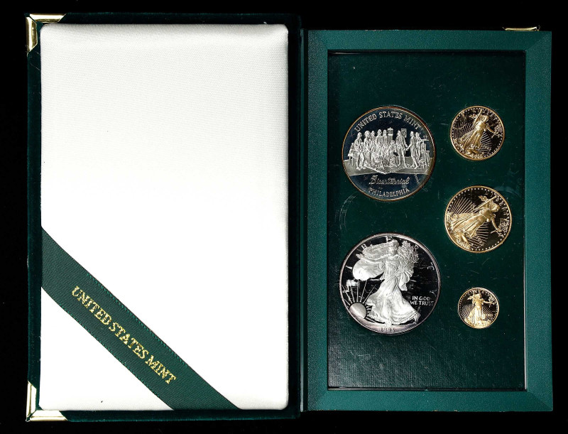 Complete 1993-P Philadelphia Set of Proof Silver and Gold Eagles. Deep Cameo Pro...