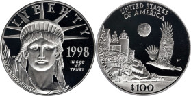 1998-W One-Ounce Platinum Eagle. Proof-70 Deep Cameo (PCGS).

PCGS# 99768. NGC ID: 293N.

Estimate: $ 1405