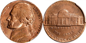 1979 Jefferson Nickel--Struck on a Cent Planchet--MS-64 RD (PCGS).

Ex Joseph J. Haney Collection.

Estimate: $ 100