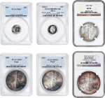 Lot of (6) Certified Modern Silver Type Coins.

Included are: Roosevelt Dimes: 1961 Proof-67 (PCGS); 2002-S Silver, Proof-69 Deep Cameo (PCGS); Walk...