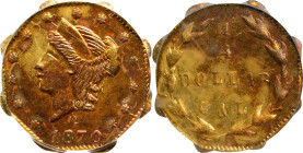 1870-G Octagonal 25 Cents. BG-763. Rarity-4-. Liberty Head. MS-63 (PCGS).

PCGS# 10590. NGC ID: 2BPE.

Estimate: $ 300