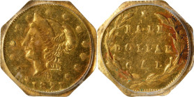 1871-G Octagonal 50 Cents. BG-924. Rarity-3. Liberty Head. MS-62 (PCGS). OGH.

PCGS# 10782. NGC ID: 2BWN.

Estimate: $ 175
