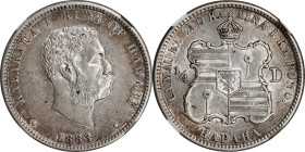 1883 Hawaii Quarter Dollar. AU-58 (NGC).

PCGS# 10987. NGC ID: 2C58.

Estimate: $ 200