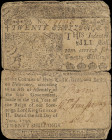 DE-68. Delaware. June 1, 1759. 20 Shillings. Good.

An issued example of this 20 Shillings type. Severed in half, Paper Pulls.

From the Estate of...