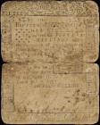 PA-87. Pennsylvania. July 1, 1757. 15 Shillings. Good.

Issued. Tape repaired, stains, damage.

From the Estate of Graydon Lee Cook.

Estimate: ...
