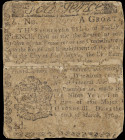 PA-135. Pennsylvania. March 10, 1769. 4 Pence. Very Good.

Backed. Damage.

From the Estate of Graydon Lee Cook.

Estimate: $100 - 150
