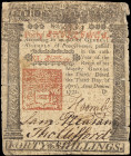 PA-158. Pennsylvania. April 3, 1772. 40 Shillings. Fine.

Annotations, edge damage.

From the Estate of Graydon Lee Cook.

Estimate: $100 - 150