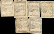 Lot of (6) PA-210. Pennsylvania. April 10, 1777. 4 Pence. Fine to Very Fine.

This lot consist of six Four Pence Colonial notes. Some notes display ...