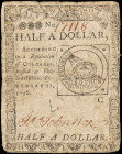 CC-21. Continental Currency. February 17, 1776. $1/2. Very Good

Well circulated but problem free Fugio Note.

Estimate: $200 - 300