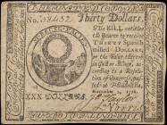 CC-54. Continental Currency. November 2, 1776. $30. Very Fine.

Signatures of Taylor and Norris.

From the Estate of Graydon Lee Cook.

Estimate...