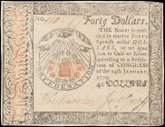 CC-95. Continental Currency. January 14, 1779. $40. Extremely Fine.

No. 110579. An appealing note from the final Continental omission.

Estimate:...
