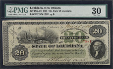 New Orleans, Louisiana. The State of Louisiana. December 20, 1866. $20. PMG Very Fine 30.

PMG comments "Slash Cancelled, Tears".

Estimate: $80 -...