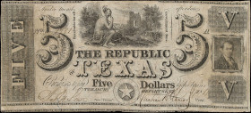 Austin, Texas. Republic of Texas. 1841. $5. Fine.

Cut Cancelled. Problem free example.

Estimate: $300 - 500