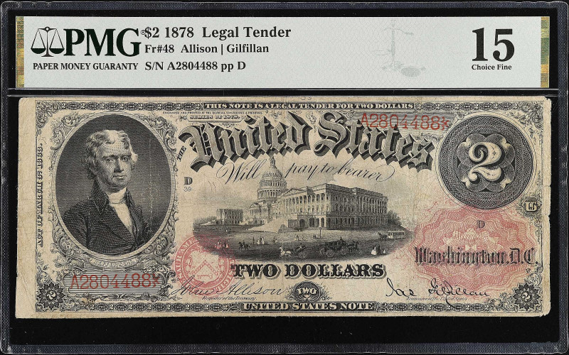 Fr. 48. 1878 $2 Legal Tender Note. PMG Choice Fine 15.

Allison - Gilfillan si...