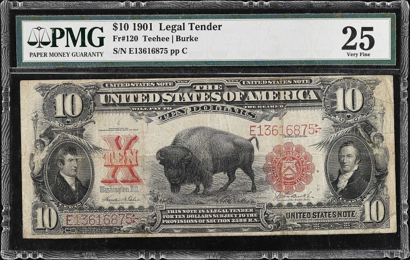 Fr. 120. 1901 $10 Legal Tender Note. PMG Very Fine 25.

Teehee - Burke signatu...