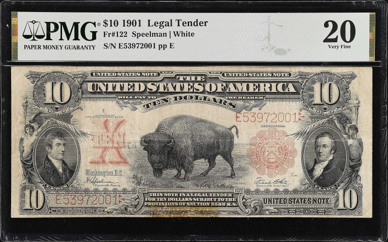 Fr. 122. 1901 $10 Legal Tender Note. PMG Very Fine 20.

Speelman - White signa...