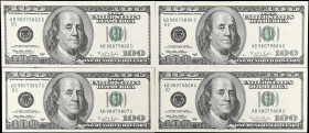 Lot of (4). Fr. 2175-B. 1996 $100 Federal Reserve Notes. New York. Very Fine to About Uncirculated. Offsets.

Estimate: $600 - 800