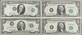 Lot of (4) Fr. 1907-A, 1935-F, & 2021-H. 1969-76 $1, $2, & $10 Federal Reserve Notes. Very Fine to About Uncirculated. Third Print Shifts.

This lot...