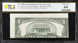 Fr. 1962-B. 1950A $5 Federal Reserve Note. New York. PCGS Banknote Choice Uncirculated 64. Misalignment Error.

Back print misaligned.

Estimate: ...
