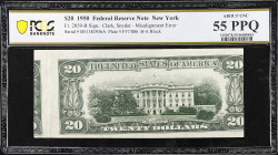 Fr. 2059-B. 1950 $20 Federal Reserve Note. New York. PCGS Banknote About Uncirculated 55 PPQ. Misalignment Error.

Estimate: $300 - 500