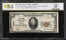 Hope, Arkansas. $20 1929 Ty. 2. Fr. 1802-2. The Citizens NB. Charter #10579. PCGS Banknote Very Fine 25.

From the Estate of Graydon Lee Cook.

Es...