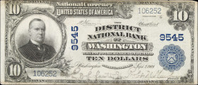 Washington, District of Columbia. $10 1902 Plain Back. Fr. 626. The District NB. Charter #9545. Fine.

From the Estate of Graydon Lee Cook.

Estim...