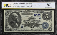 Celina, Ohio. $5 1882 Date Back. Fr. 537. The First NB. Charter #5523. PCGS Banknote Very Fine 30.

Only two $5 Date Backs are available to collecto...
