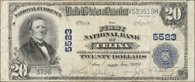 Celina, Ohio. $20 1902 Plain Back. Fr. 659. The First NB. Charter #5523. Fine.

Ink.

From the Estate of Graydon Lee Cook.

Estimate: $200 - 300
