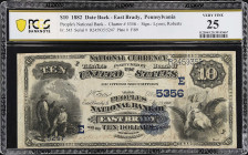East Brady, Pennsylvania. $10 1882 Date Back. Fr. 545. The Peoples NB. Charter #5356. PCGS Banknote Very Fine 25.

This note is one of only two $20 ...