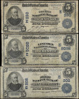 Lot of (3) Mixed Nationals. $5 1902 Plain & Date Back. Fr. 590, 592, & 598. Fine.

Estimate: $300 - 500