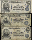 Lot of (3) Mixed Nationals. $5, $10, & $20 1902 Date Back & 1902 Plain Back. Fr. 598, 616 & 650. Very Good to Very Fine.

A nice Trio of problem fre...