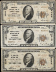 Lot of (3) Mixed Nationals. $10 1929 Ty 1 & Ty 2. Fr. 1801-1 & 1801-2. Fine to Very Fine.

This $10 trio consist of: Charter 3236 Very Fine; Charter...