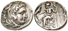 "Macedonian Kingdom. Alexander III the Great. 336-323 B.C. AR drachm (17.3 mm, 4.17 g, 12 h). Sardes mint, struck ca. 323-319 B.C. Head of Herakles ri...