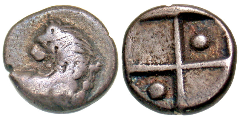 "Thrace, Cherronesos. 400-338 B.C. AR hemidrachm (11.6 mm, 2.13 g). anepigraphic...