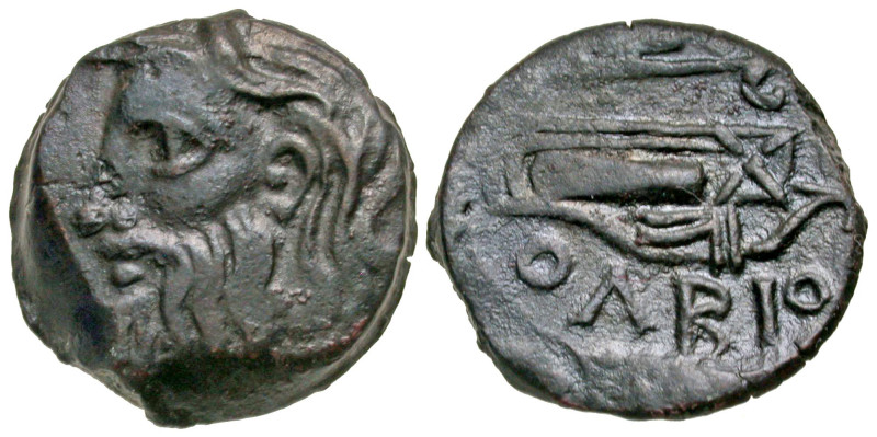 "Skythia, Olbia. civic issue. 260-250 B.C. AE 22 (22 mm, 9.69 g, 9 h). Bearded h...